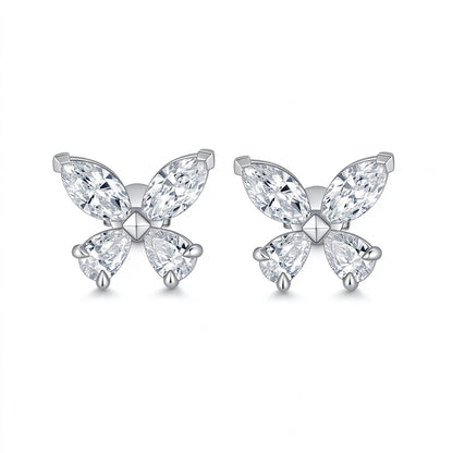 DANFÉE Papillon butterfly lab-grown diamond stud earrings in PT950 platinum, white background