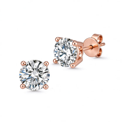 DANFÉE Solène round lab-grown diamond stud earrings in 18K rose gold