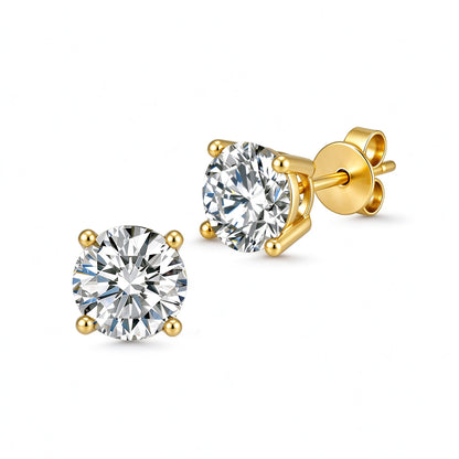DANFÉE Solène round lab-grown diamond stud earrings in 18K yellow gold