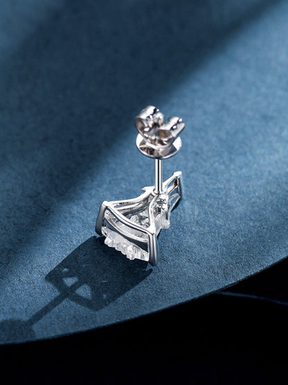 Fighter jet diamond stud earring with 18K gold butterfly back