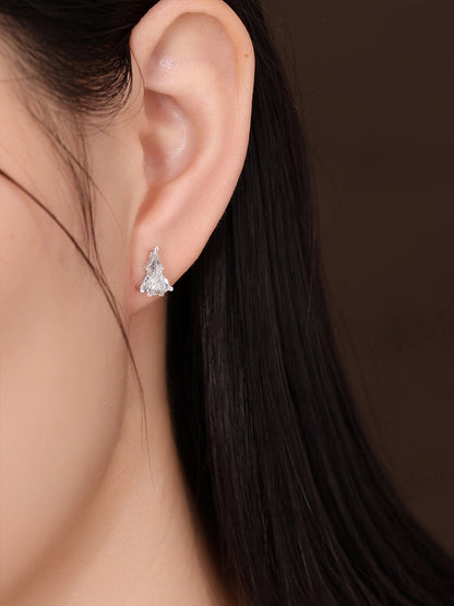 Fighter jet diamond stud earring on model