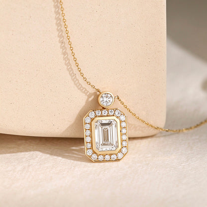 DANFÉE emerald cut bezel lab-grown diamond necklace — view 5