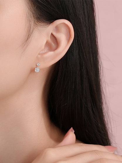 Everyday wear of the 1.3 carat lab-grown diamond huggie earrings