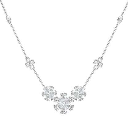 Forget-Me-Not Daisy Lab-Grown Diamond Necklace in PT950 Platinum, 2 carat D-E VS