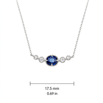 DANFÉE oval sapphire smile necklace, pendant width 17.5 mm
