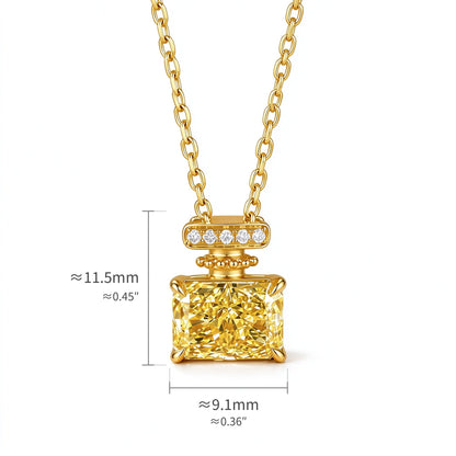 DANFÉE Parfum perfume bottle necklace in 18K yellow gold with 1.5 carat Fancy Vivid Yellow lab-grown diamond