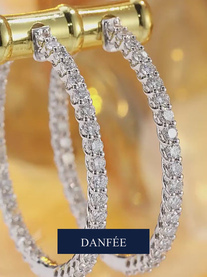 Éternelle Inside-Out Lab-Grown Diamond Hoop Earrings in 18K Gold | 1.9 Carat Total | D-E | VS