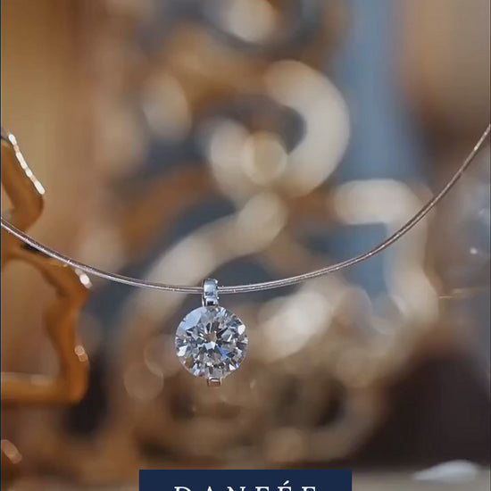 DANFÉE Mermaid's Tear PT950 platinum floating diamond necklace video