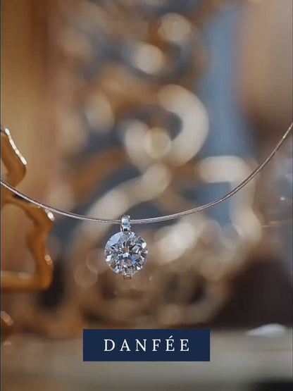 DANFÉE Mermaid's Tear PT950 platinum floating diamond necklace video