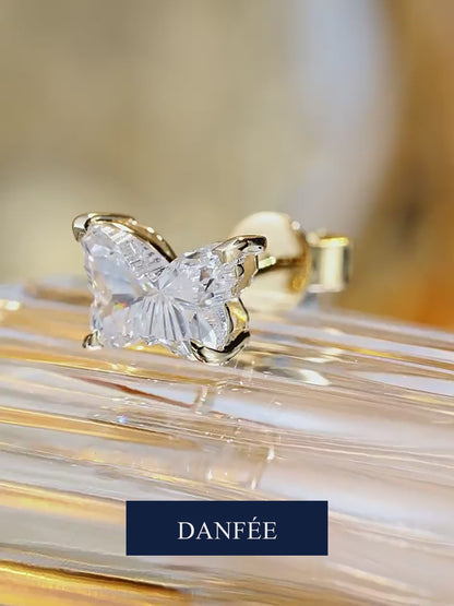 Papillon Butterfly-Cut Lab-Grown Diamond Stud Earrings in 18K Gold | 2 Carat Total | D-E | VS