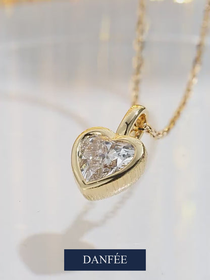 Emerald-Cut Bezel Lab-Grown Diamond Necklace in 18K Gold & PT950 Platinum | 1 Carat | D-E | VVS