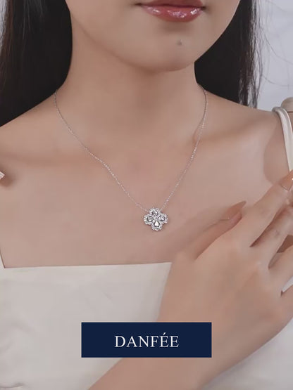 Clover Halo Lab-Grown Diamond Pendant Necklace in PT950 Platinum | 0.6–1.9 Carat | D-E | VS