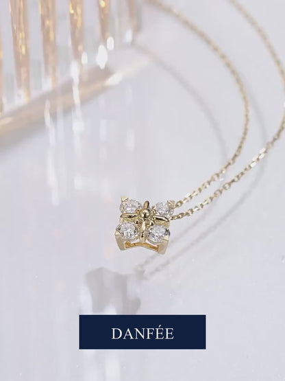 Stellar Blossom Lab-Grown Diamond Necklace in 18K Yellow Gold | 0.6 Carat Total | D-E | VS