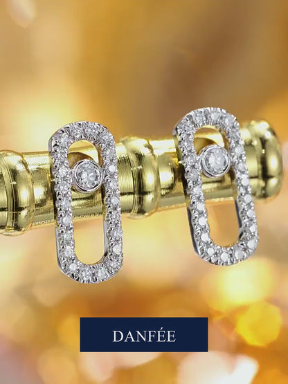 Glissé Floating Round Lab-Grown Diamond Paperclip Stud Earrings in 18K Gold | 0.14-0.76 Carat Total | D-E | VS