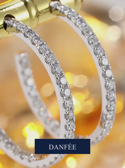 Éclat Inside-Out Lab-Grown Diamond Hoop Earrings in 18K Gold | 1.1 Carat Total | D-E | VS