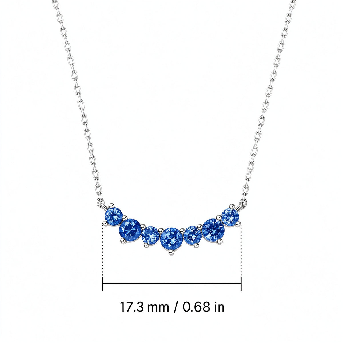 DANFÉE Seven-Stone Smile sapphire necklace, pendant width 17.3 mm