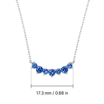DANFÉE Seven-Stone Smile sapphire necklace, pendant width 17.3 mm