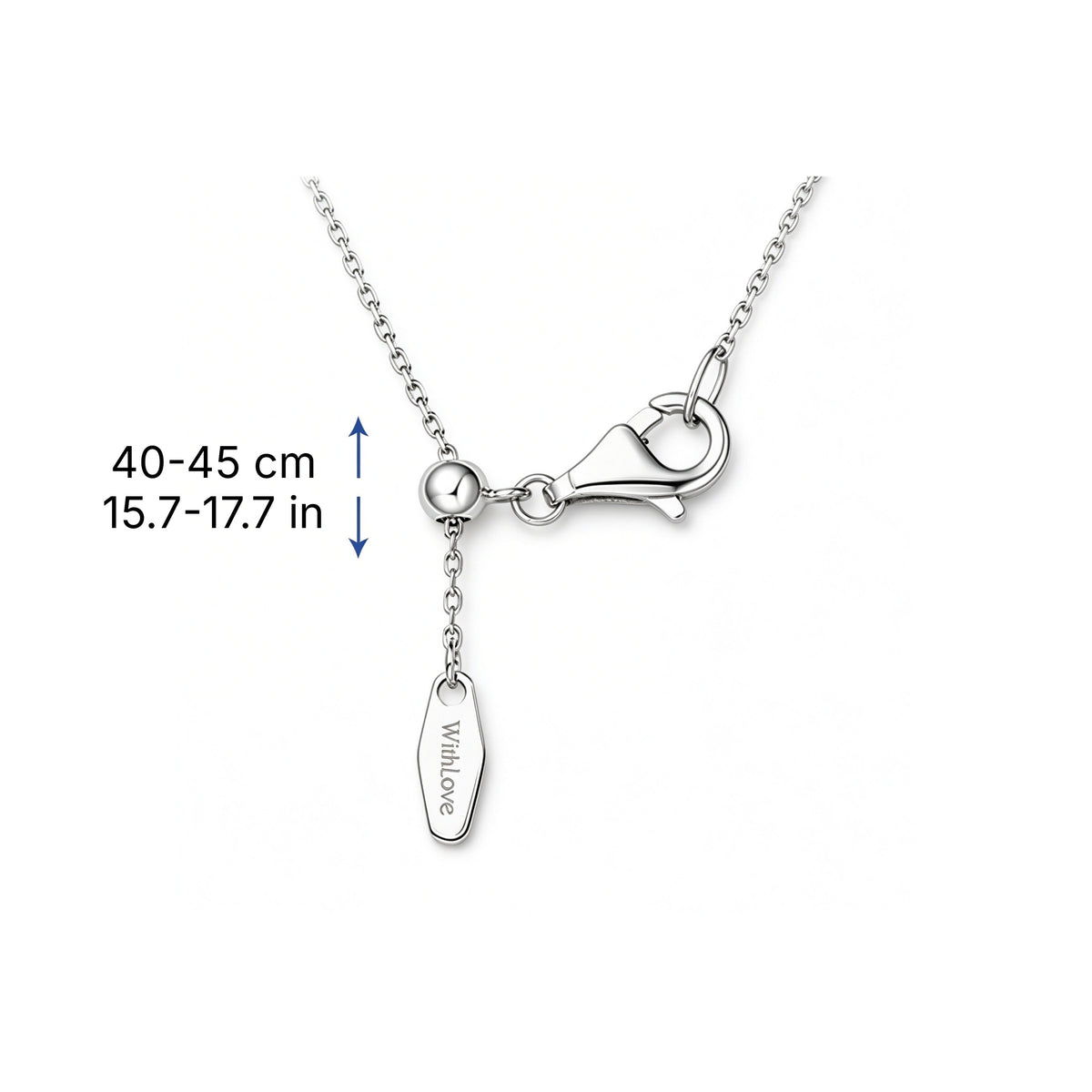 Adjustable 40–45 cm cable chain with slider bead and lobster clasp