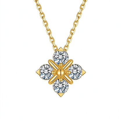Stellar Blossom lab-grown diamond necklace in 18K yellow gold, 0.6 carat total, D-E VS